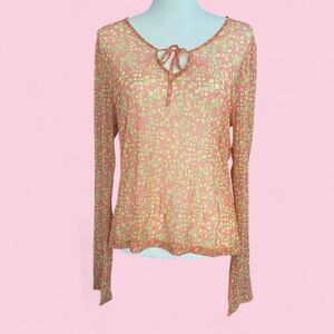 Vintage 90s Mesh Retro Long Sleeve Top